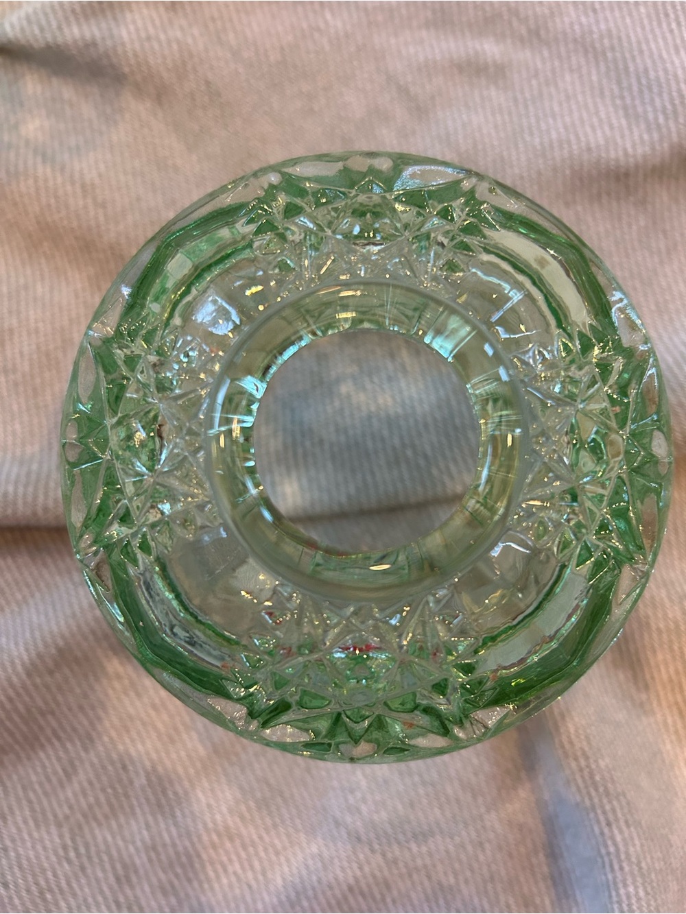 Indiana Glass “Stars and Bars" fairy lamp in Chantilly Green - Picture 8 of 8
